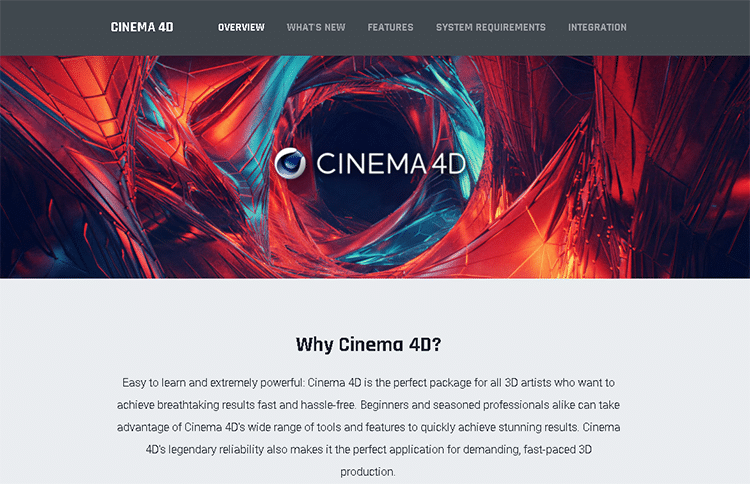 софтуер за дизайн на герои-cinema 4d