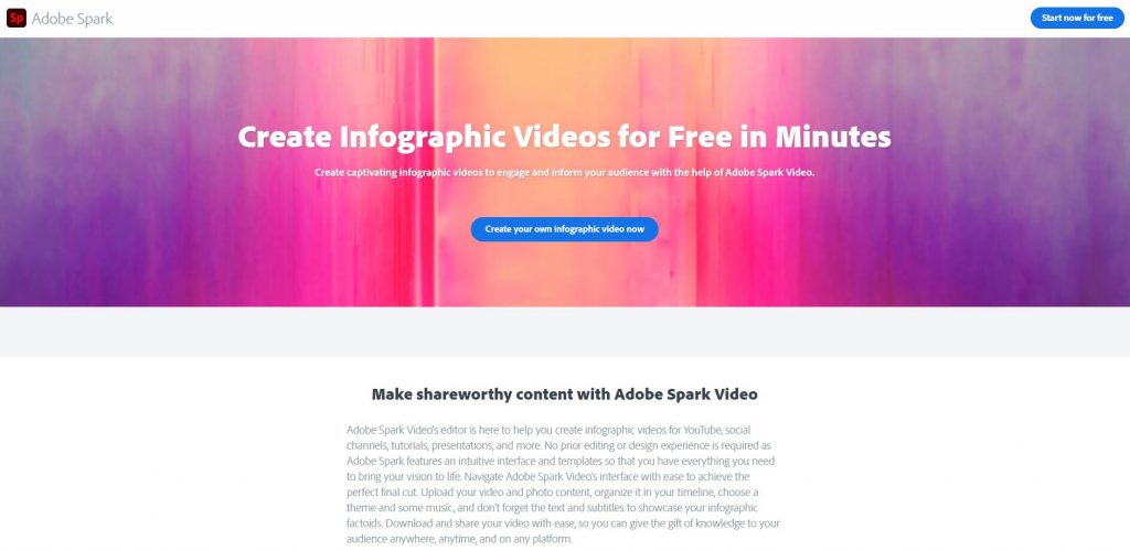 Use Adobe Spark to create infographic videos