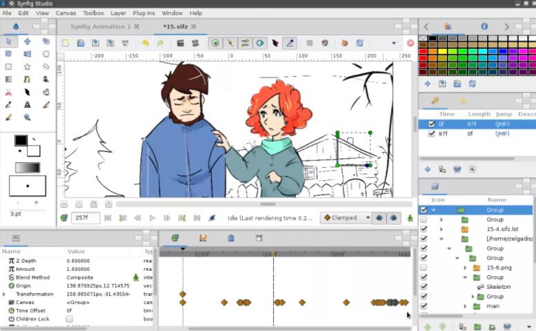 logiciel d'animation de rigging de personnage TOP 9 Synfig Studio