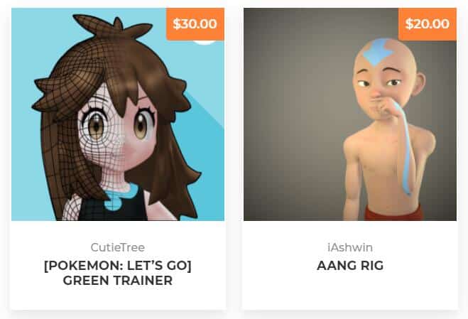 топ-6 сфальсифицированных персонажей AnimProps для Blender