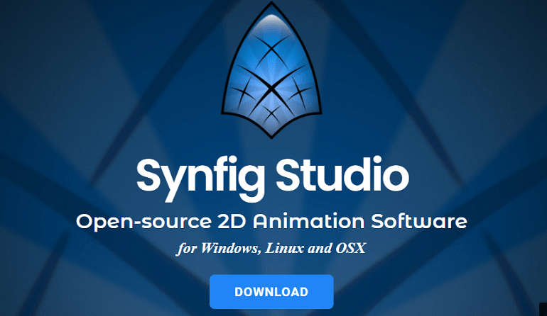 Rankų piešimo vaizdo įrašų kūrimo priemonė – „Synfig Studio“.