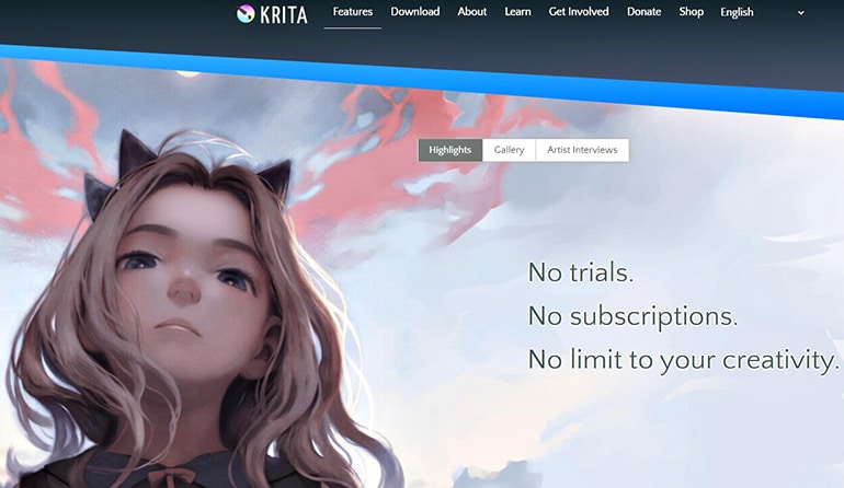 Krita: a open-source painting software tool