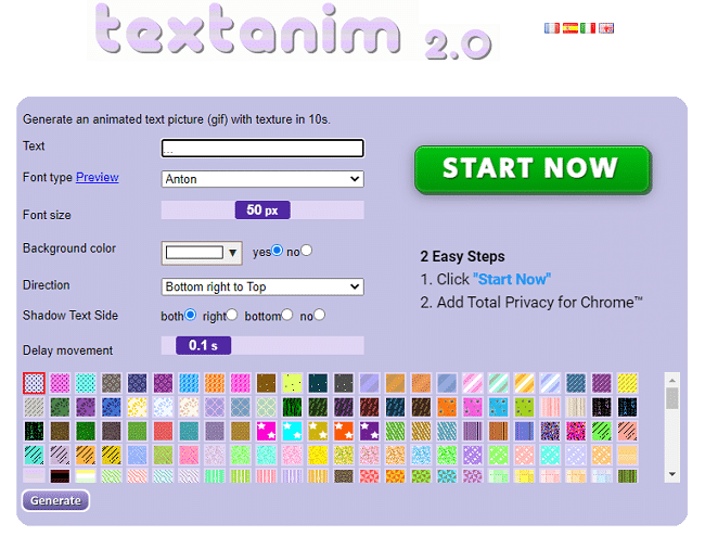 Textanim crear gif de texto animado