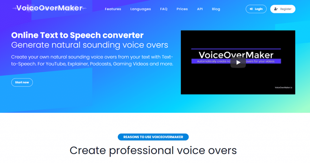 creador de video de texto a voz voiceovermaker