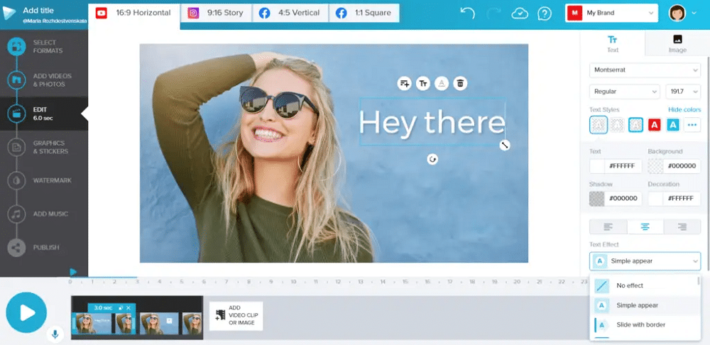 Wave.video crea un gif de texto animado