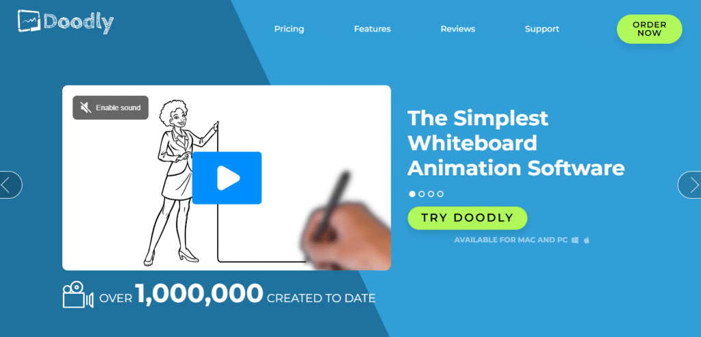 תוכנת אנימציה מובילה ללוח לבן - Doodly