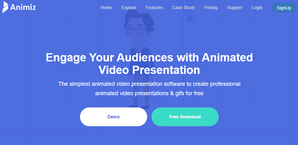 Animiz para criação de uma apresentação animada