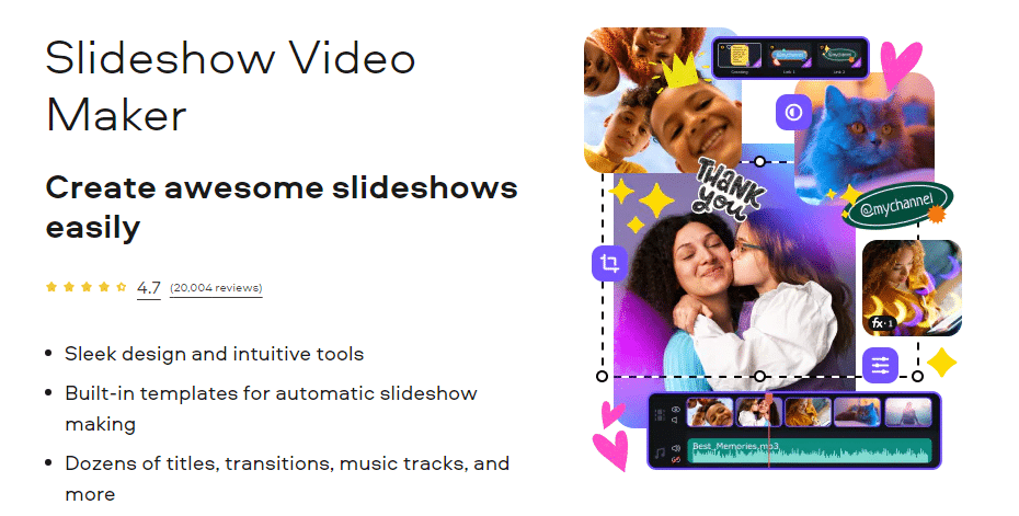 โปรแกรมสร้างสไลด์โชว์ภาพถ่ายที่ดีที่สุด Movavi Slideshow Maker