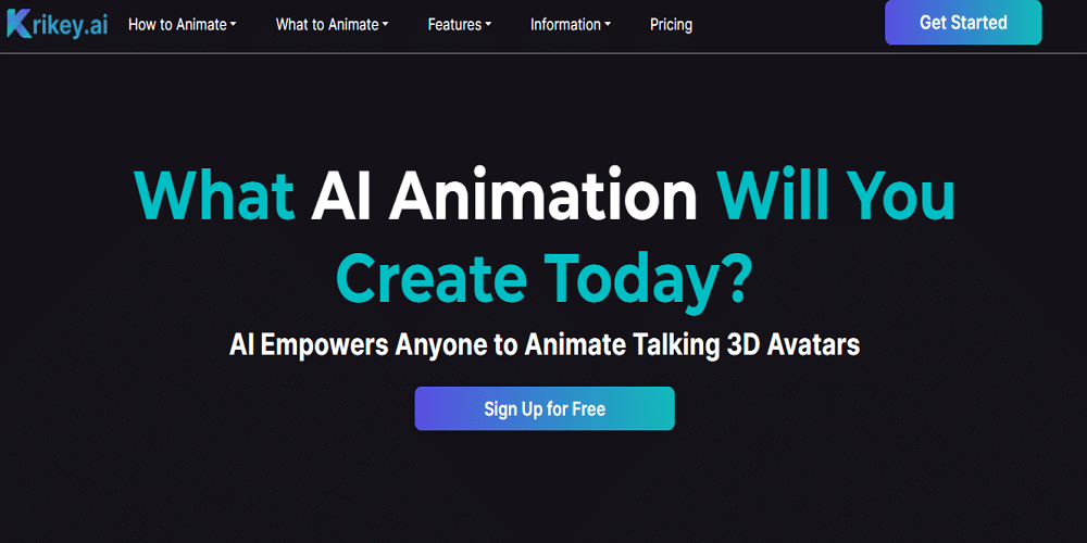 AI animasyon oluşturucu Krikey AI