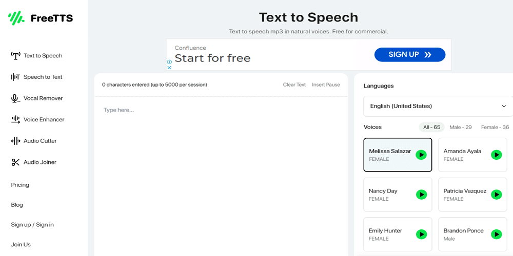 text to speech site FreeTTS