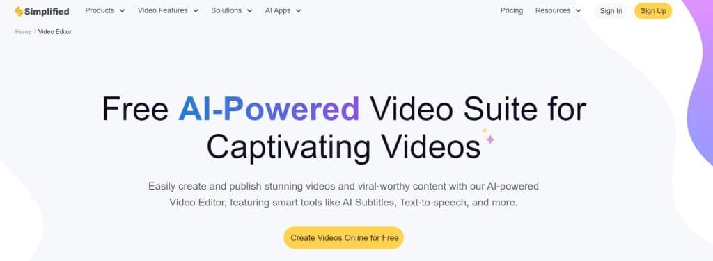 AI video editor Simplified