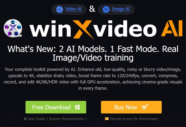 ai video enhancer Winxvideo AI