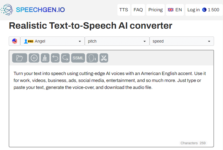 เครื่องกำเนิดเสียง AI Speechgen