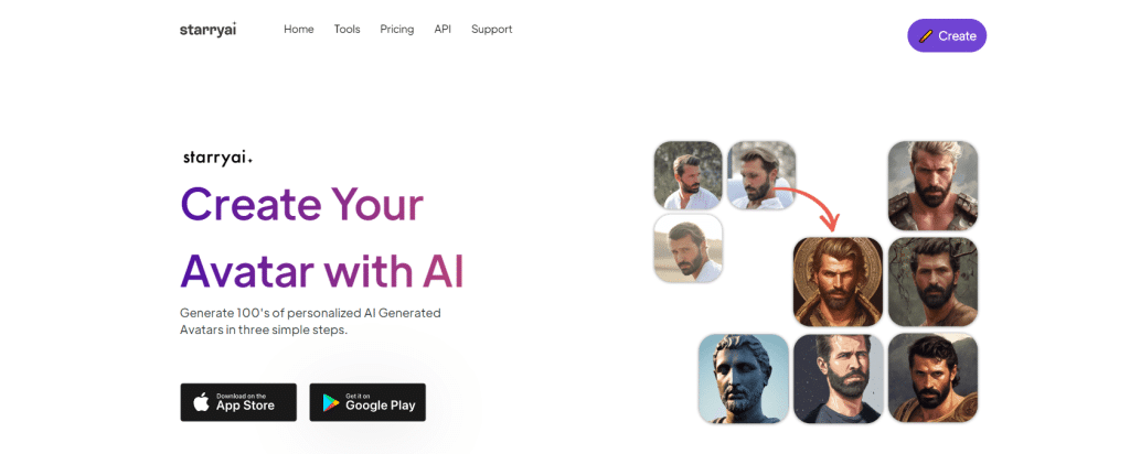 безплатен AI генератор на аватари Starry