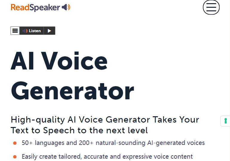 voiceover generator ReadSpeaker