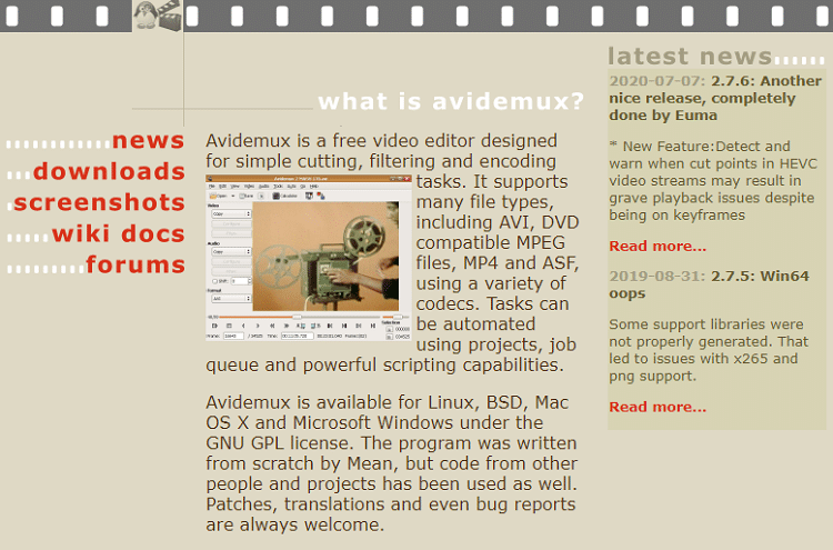 Avidemux – parsisiųsti