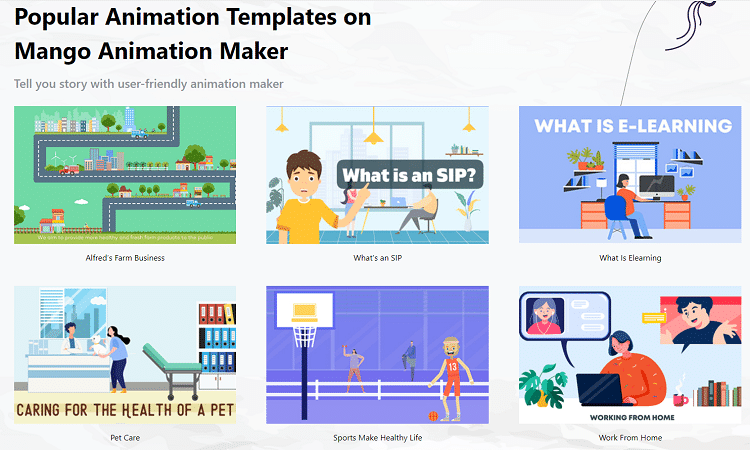 Mango Animation Maker'ın Çevrimiçi Animasyon Video Şablonları