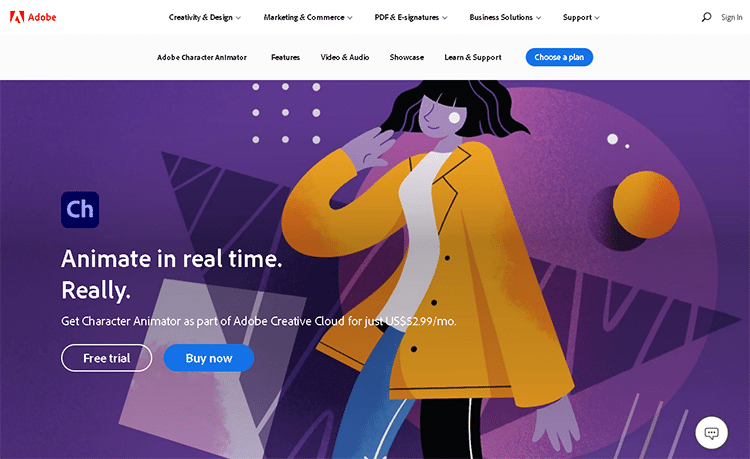 най-добрият софтуер за анимация на герои-adobe character animator