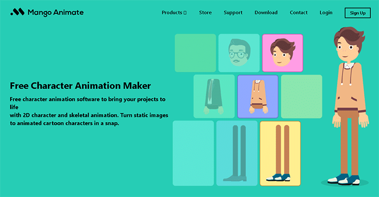 make character motion graphics with Mango Animate Character Animation Maker