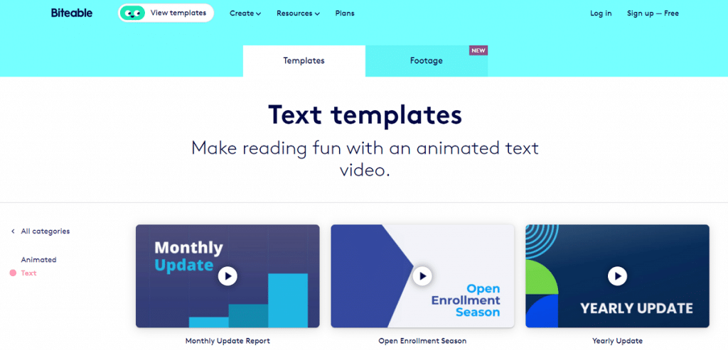 biteable online text animation maker