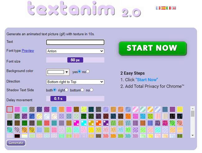 Textanim create animated text gif