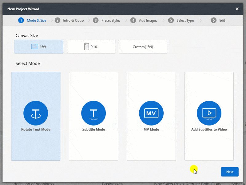 mango animate text to speech video maker - step1