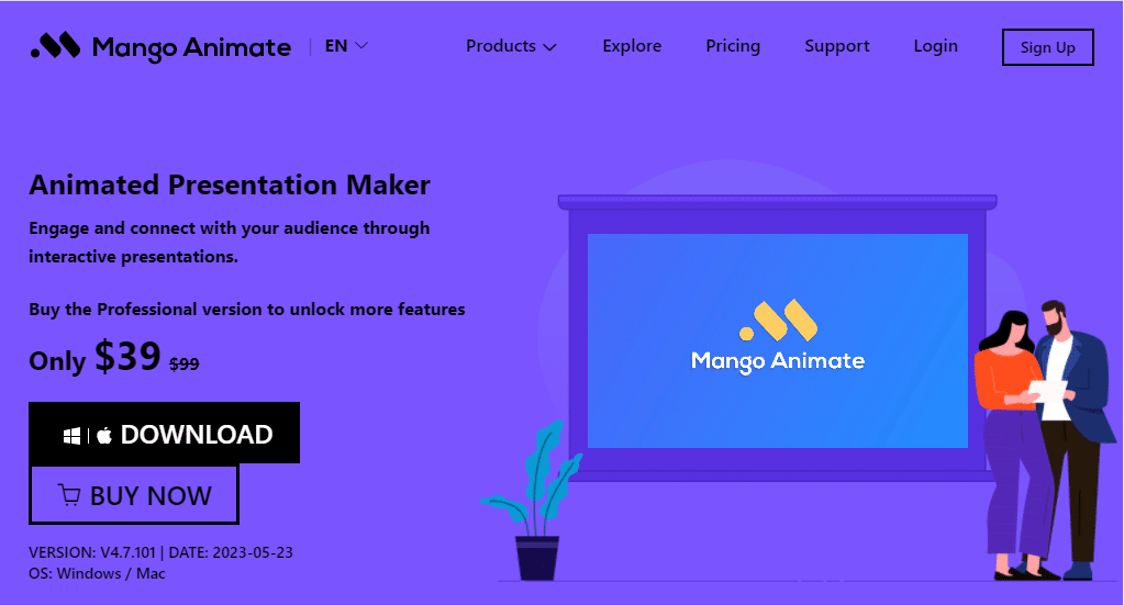 Най-добър софтуер за анимирани презентации Mango Presentation Maker 01