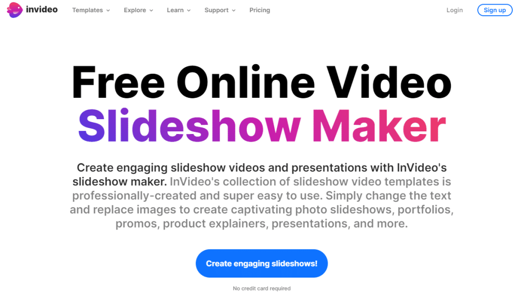 invideo animated slideshow creator