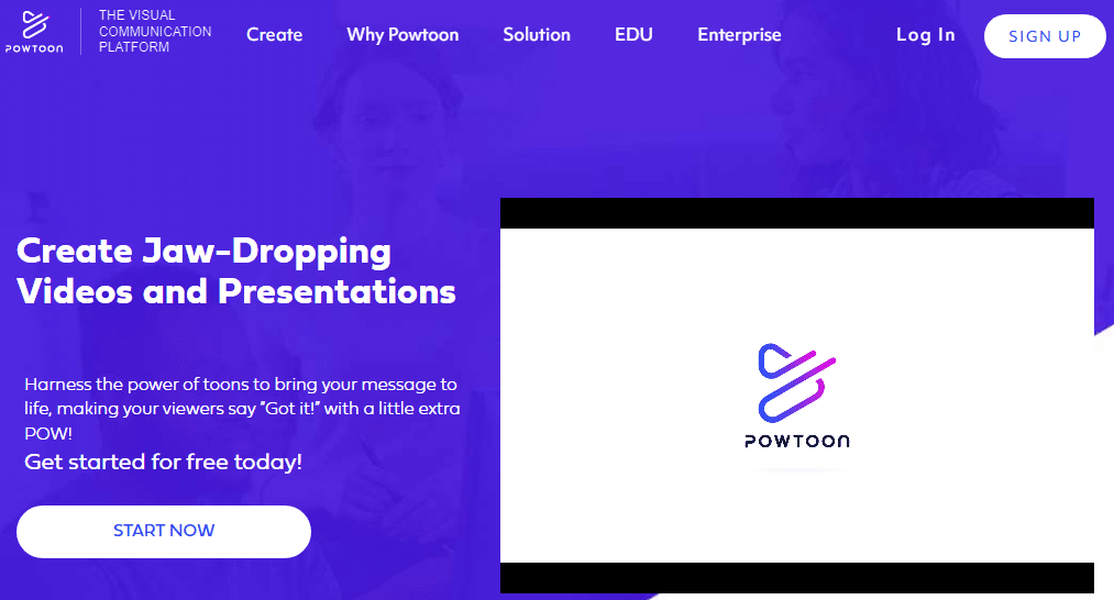 Software de apresentação interativa Powtoon