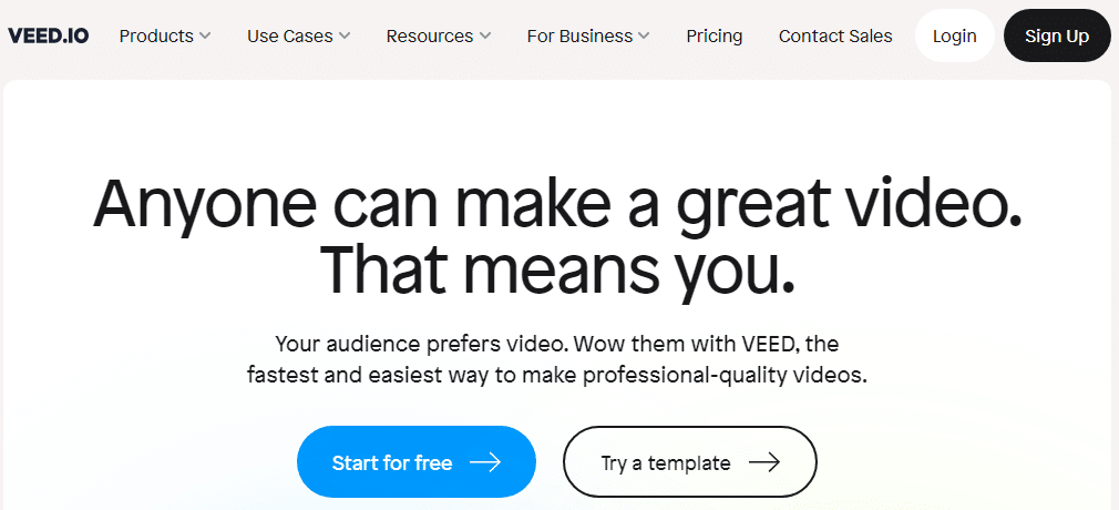 VEED.IO pour créer une présentation vidéo