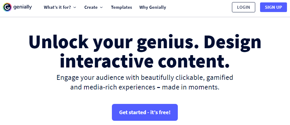 generator de prezentări interactive Genially