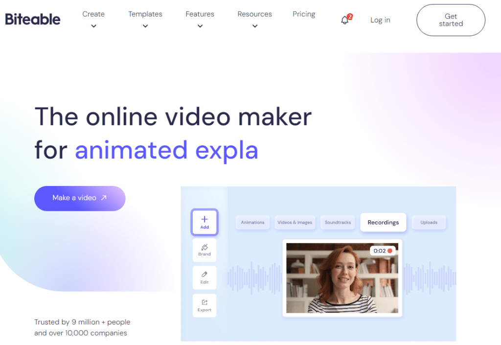 Biteable, uno de los creadores de vídeos de presentación de diapositivas