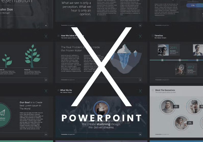 The X Note For Dark Interactive PPT Templates