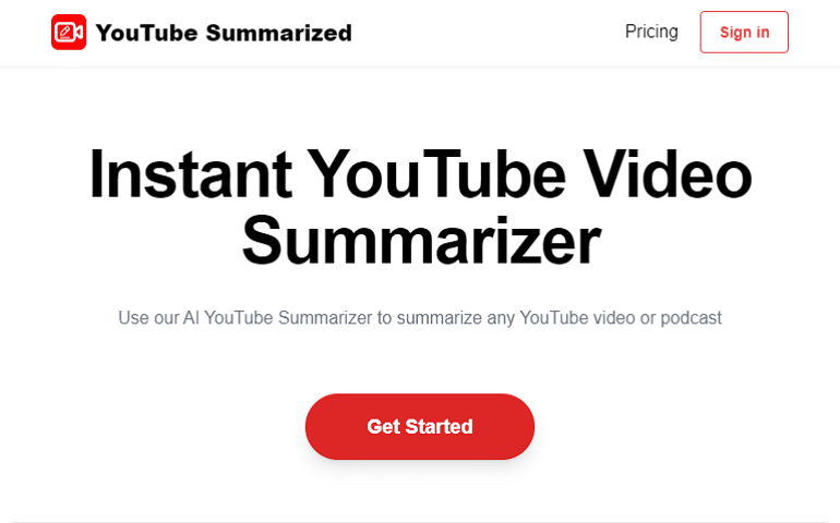 video summarizer ai YouTubeSummarized