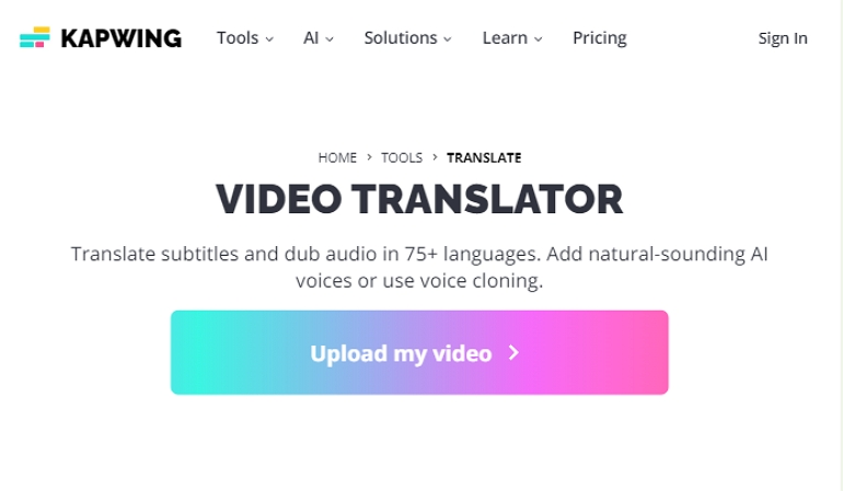 ai video translator Kapwing