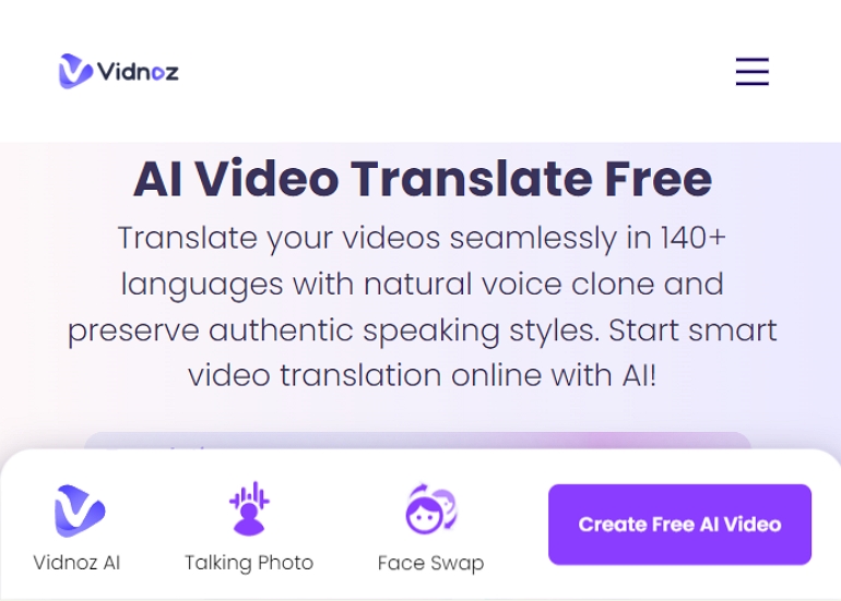 ai video translator Vidnoz