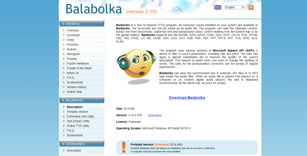 free online text to speech balabolka