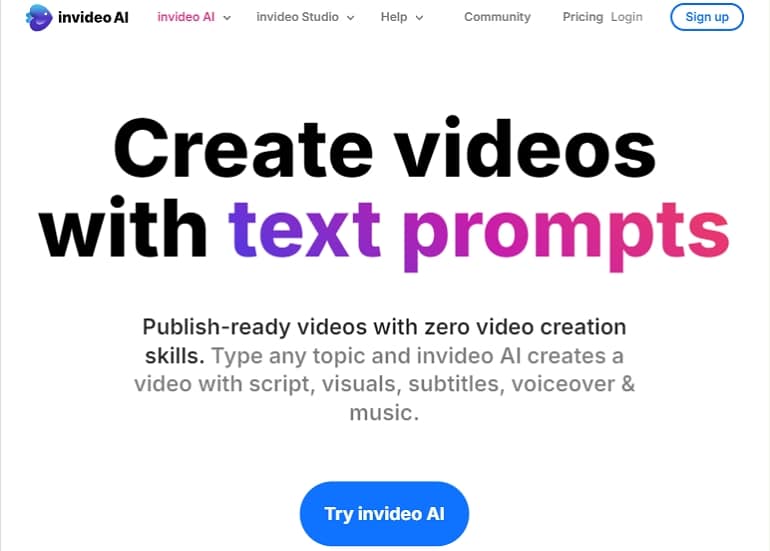 text to video Invideo