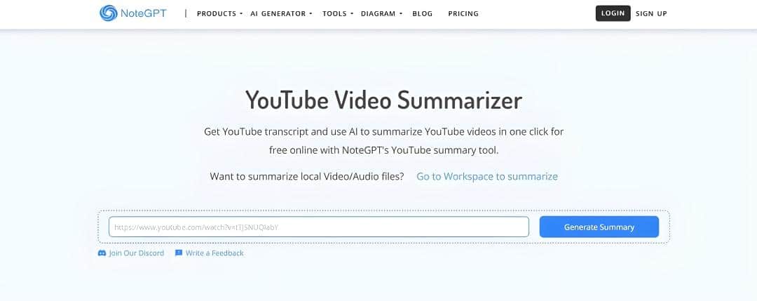 YouTube-Video-Sumarizer-NoteGPT