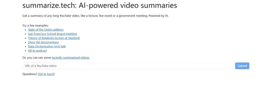 YouTube-Video-Summarizer-SummarizeTech