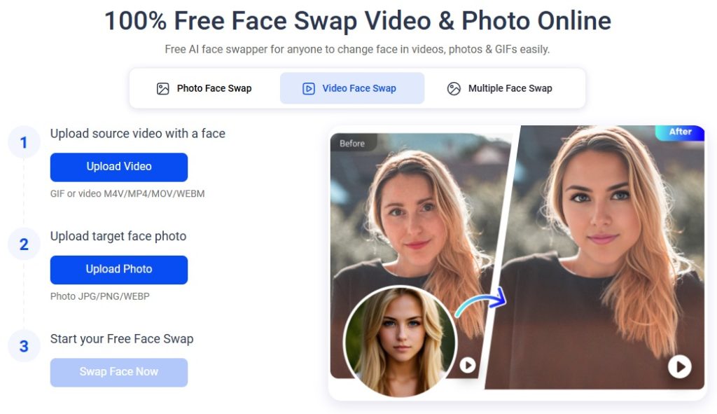 video di ai face swapper