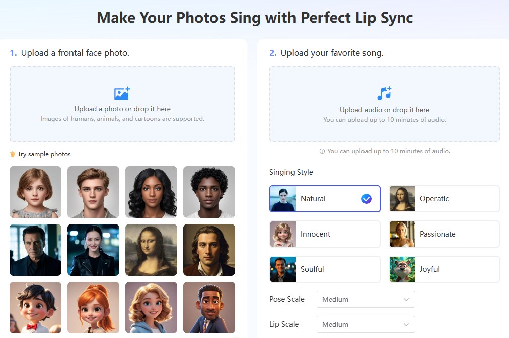 animate face from photo online free