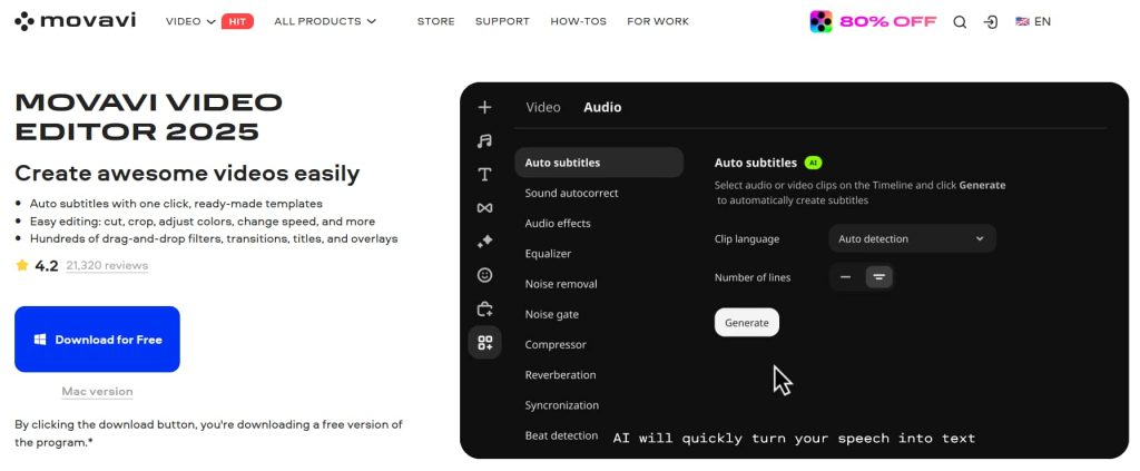 Movavi lip syncing app 